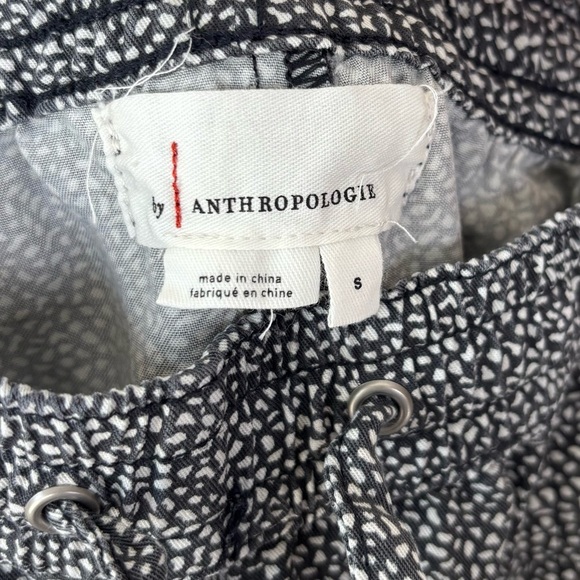 Anthropologie Orana Printed Joggers Pants Sz Small Boho Black White Elastic Tie - Picture 8 of 10